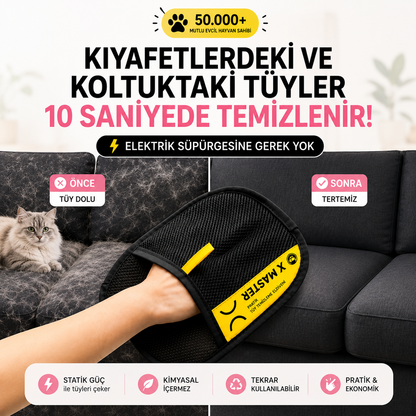 TüyTopla Eldiveni | Kedi ve Köpek Tüy Temizleyici