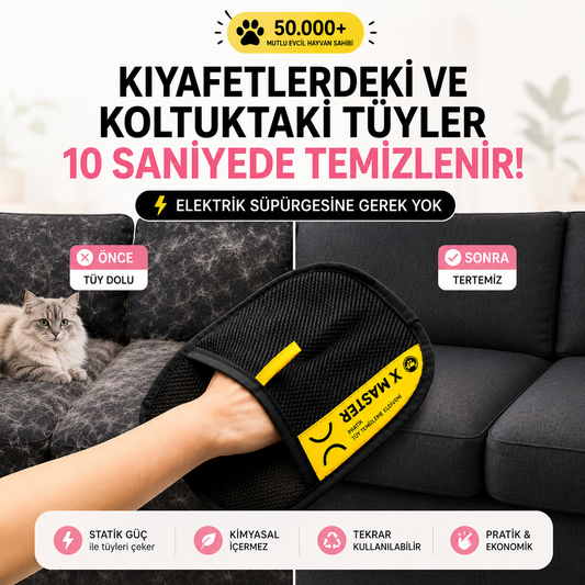 TüyTopla Eldiveni | Kedi ve Köpek Tüy Temizleyici